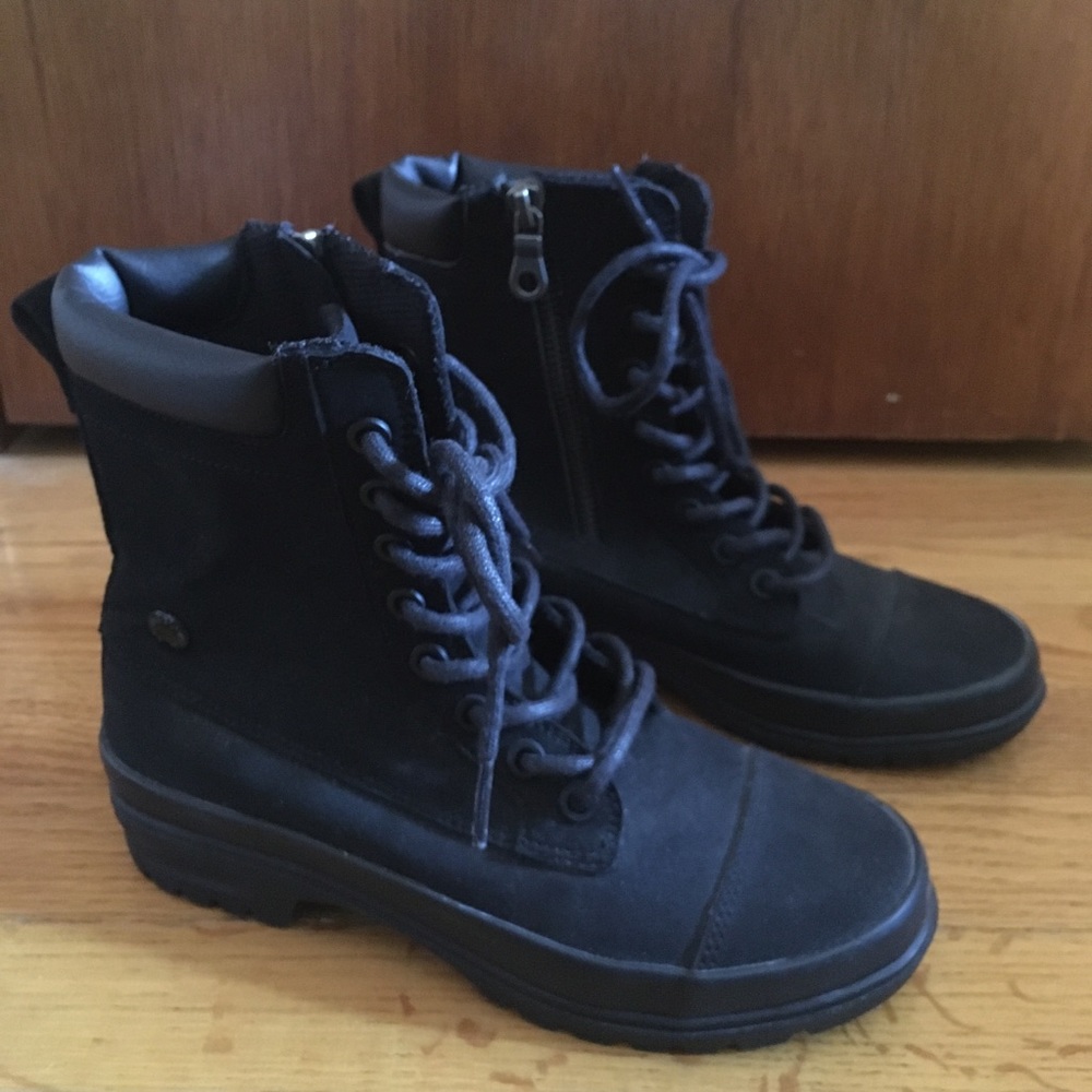 Black combat boots